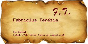 Fabricius Terézia névjegykártya