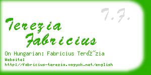 terezia fabricius business card